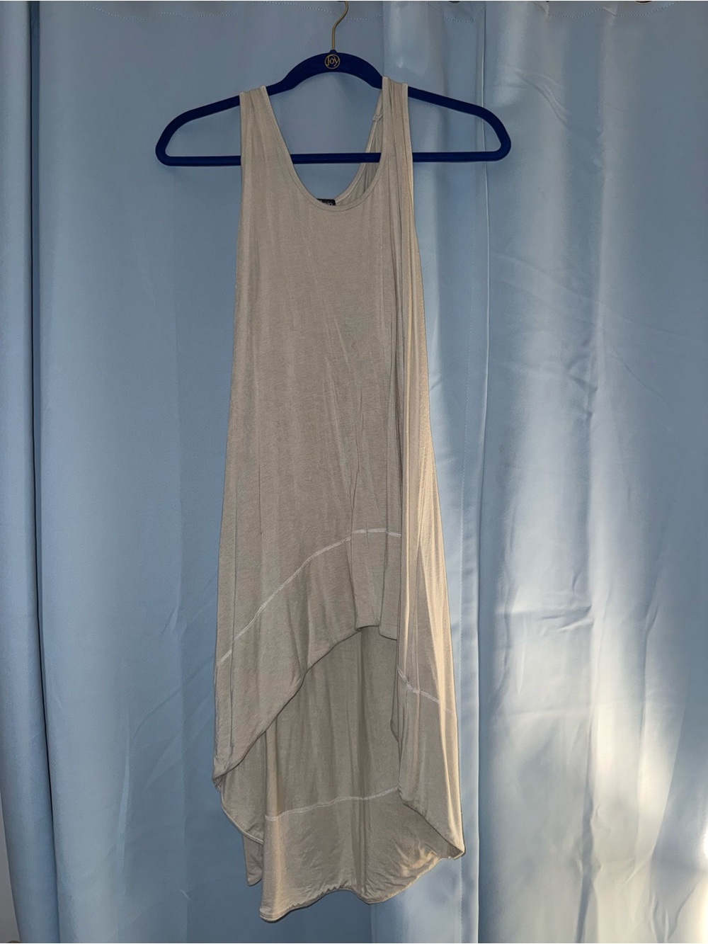 Light Beige Sleeveless High-Low Dress